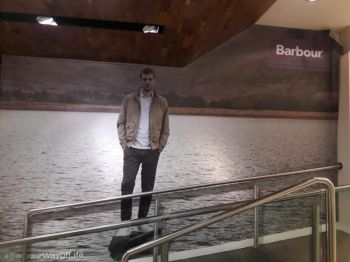 1. Digital printed vinyls  - Barbour in Fenwicks