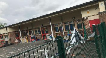 2. Mirror oneway 20 solar privacy film to all glazing. Hadrian Primary School - Wallsend