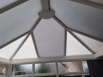 1. Solarcool installed to all existing polycarbonate roof panels in Denton, Tameside