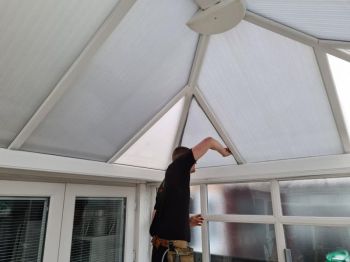 2. Solarcool installed to all existing polycarbonate roof panels in Denton, Tameside