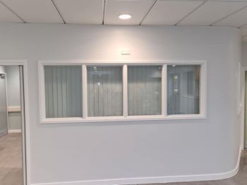 1. Clear safety film installed to numerous classrooms at CHAMS in Leicestershire