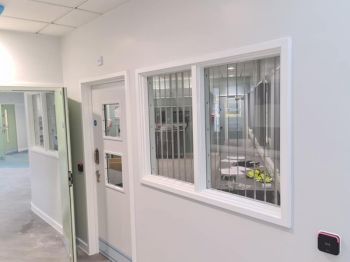 2. Clear safety film installed to numerous classrooms at CHAMS in Leicestershire