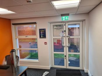 3. Removed existing security film and replaced with 100 micron security privacy combination and privacy frost to numerous locations