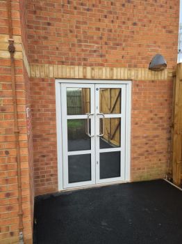 4. Removed existing security film and replaced with 100 micron security privacy combination and privacy frost to numerous locations