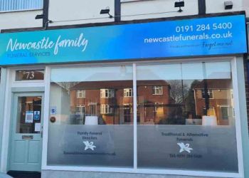 2. Signage supplied, printed and installed to 2 locations - Newcastle Family Funeral Services and Forget Me Not Funeral Service in Gosforth and Kenton